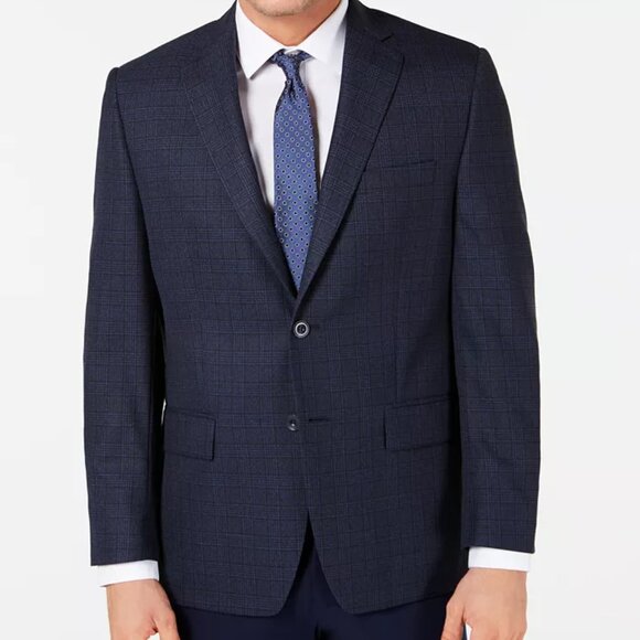 Michael Kors Men's Classic-Fit Blue Plaid Sport Coat